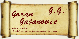 Goran Gajanović vizit kartica
